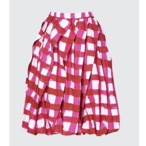 Marni x Uniqlo Balloon Bubble Skirt Pleats Pockets Pink Red Size XS